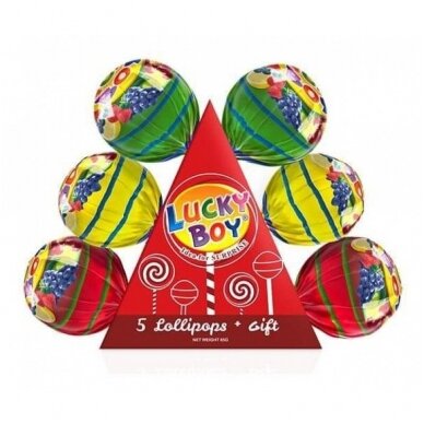 Ledinukai LolliPop ''LUCKY BOY ''( burbulas su žaislu) 65 g 1 VNT.